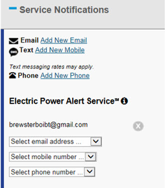 Service Notifications PA Sample Screenshot