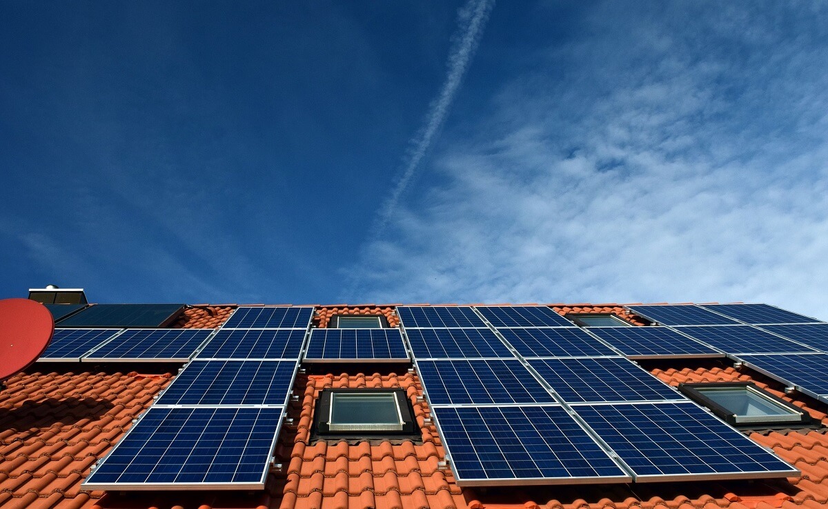 Solar panels on home roof