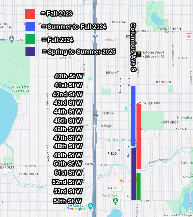 CNP Map of Minneapolis Columbus Ave from 40th to 54th July 24 2024.png