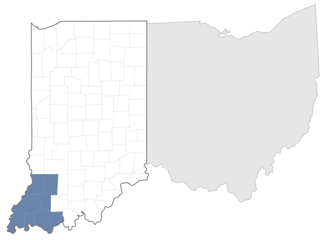 Territory map of Indiana South